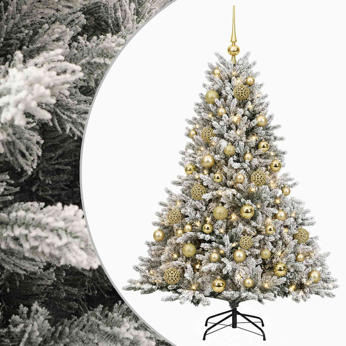vidaXL Artificial Christmas Tree with Bauble 120 cm 150 LEDs