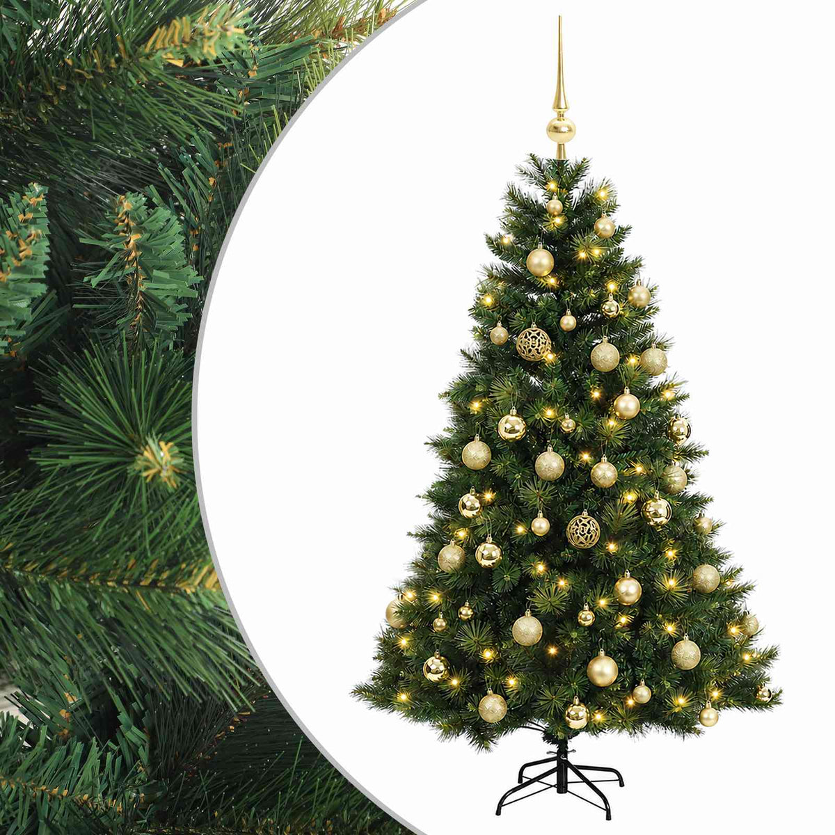 vidaXL Artificial Christmas Tree with Bauble 120 cm 150 LEDs
