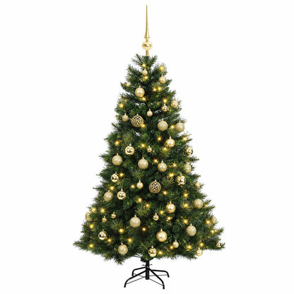 vidaXL Artificial Christmas Tree with Bauble 120 cm 150 LEDs
