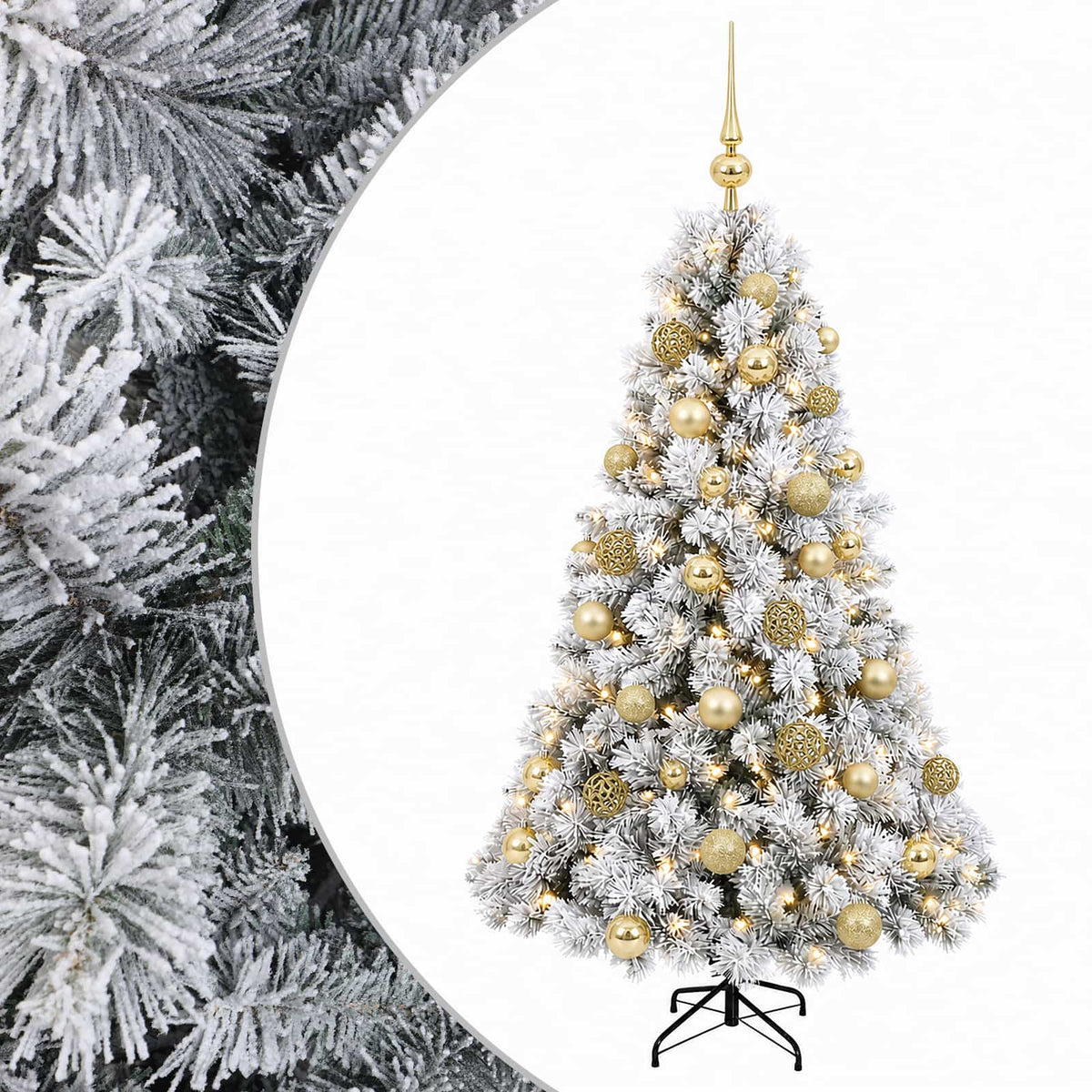 vidaXL Artificial Christmas Tree with Bauble 120 cm 150 LEDs