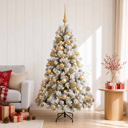 vidaXL Artificial Christmas Tree with Bauble 120 cm 150 LEDs