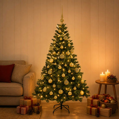 vidaXL Artificial Christmas Tree with Bauble 120 cm 150 LEDs