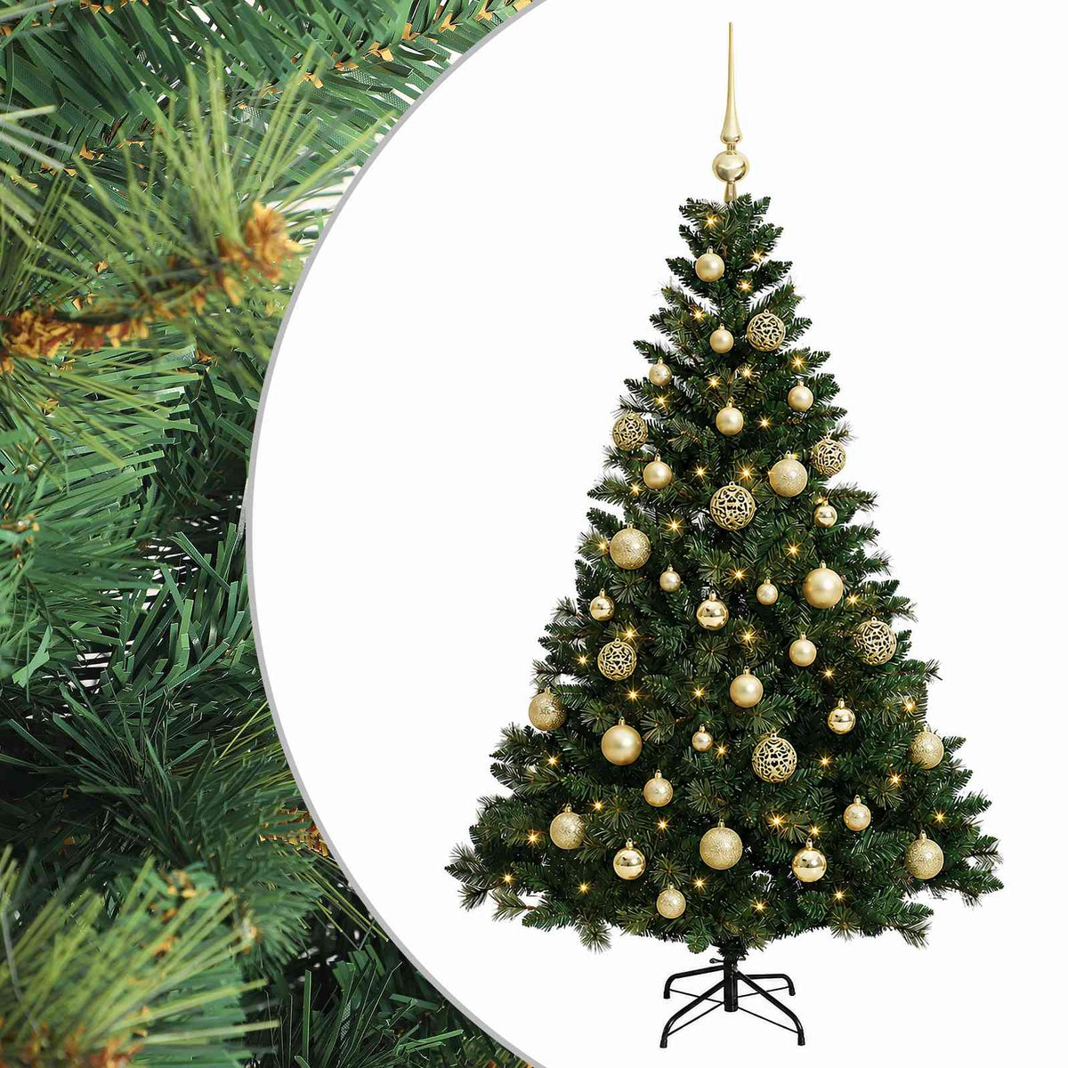 vidaXL Artificial Christmas Tree with Bauble 150 cm 150 LEDs