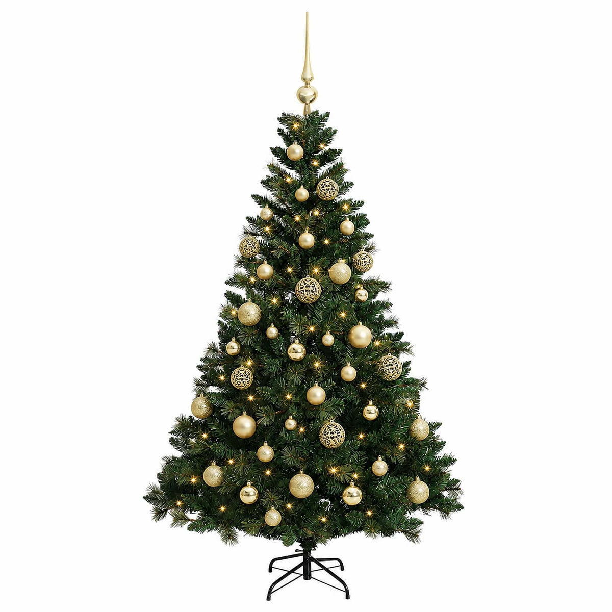 vidaXL Artificial Christmas Tree with Bauble 150 cm 150 LEDs