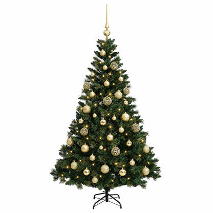 vidaXL Artificial Christmas Tree with Bauble 150 cm 150 LEDs