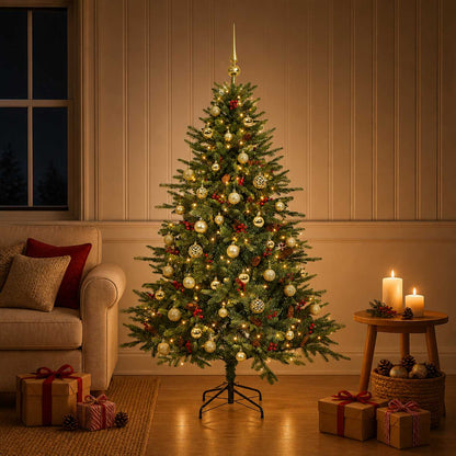 vidaXL Artificial Christmas Tree with Bauble 120 cm 150 LEDs