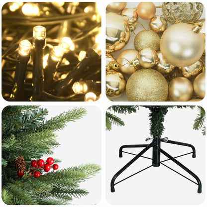 vidaXL Artificial Christmas Tree with Bauble 150 cm 150 LEDs