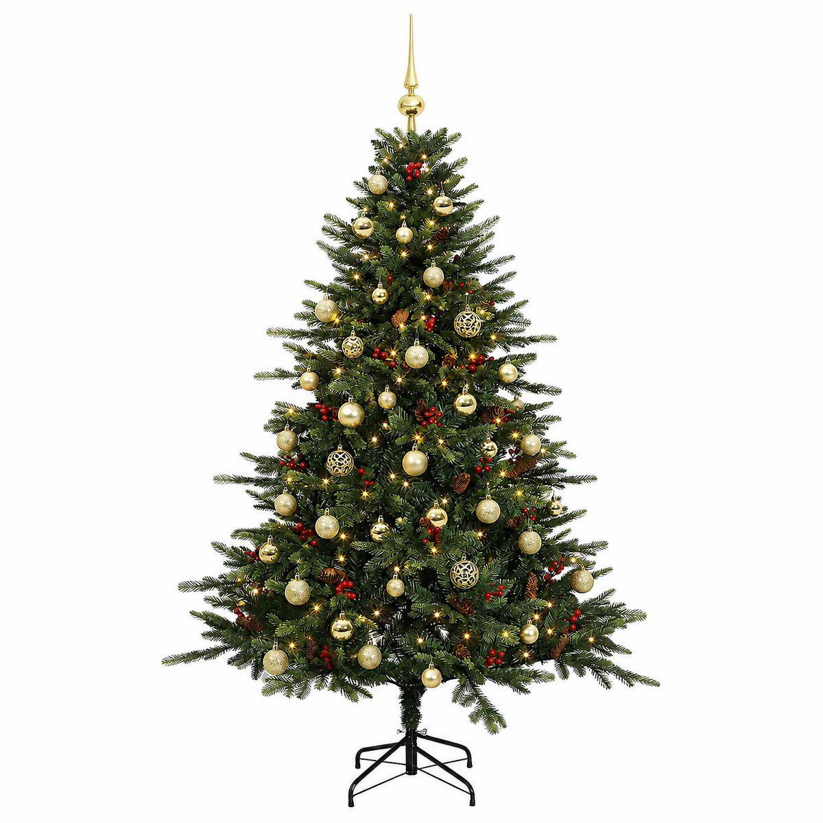 vidaXL Artificial Christmas Tree with Bauble 150 cm 150 LEDs