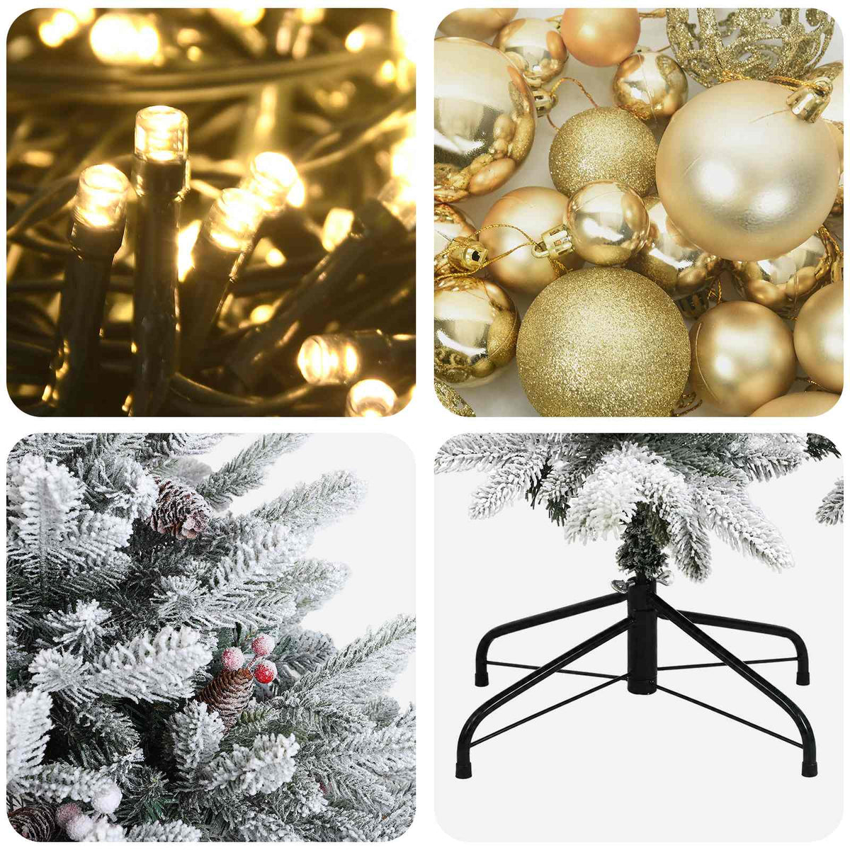 vidaXL Artificial Christmas Tree with Bauble 150 cm 150 LEDs