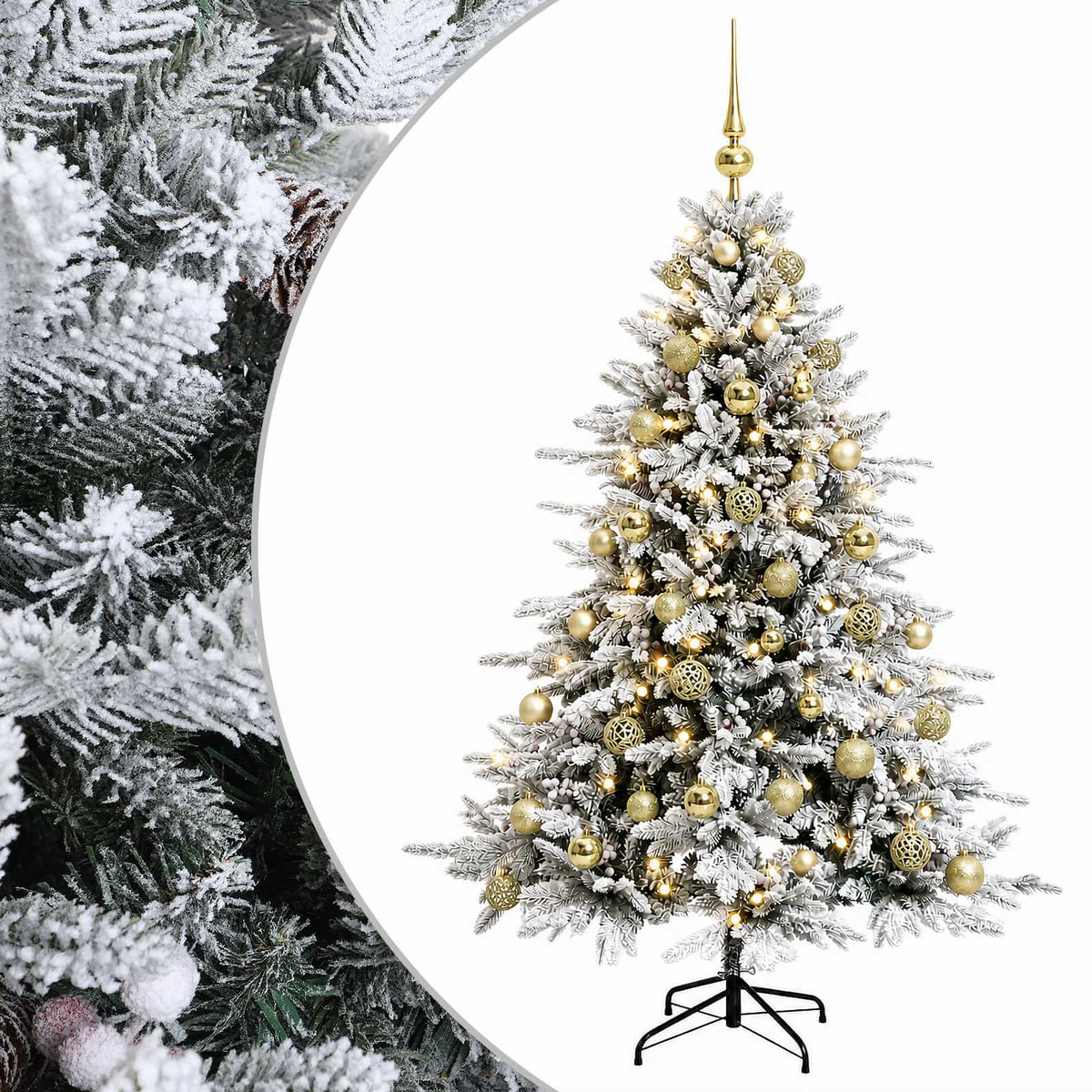 vidaXL Artificial Christmas Tree with Bauble 150 cm 150 LEDs