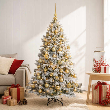 vidaXL Artificial Christmas Tree with Bauble 150 cm 150 LEDs