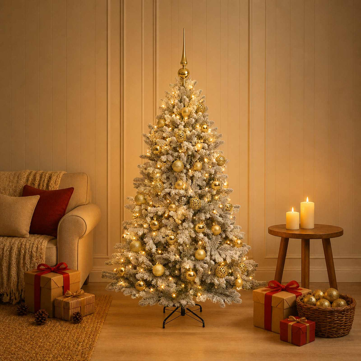 vidaXL Artificial Christmas Tree with Bauble 150 cm 150 LEDs
