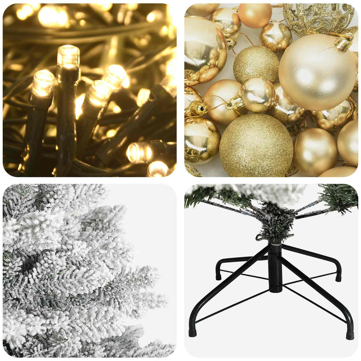 vidaXL Artificial Christmas Tree with Bauble 150 cm 150 LEDs