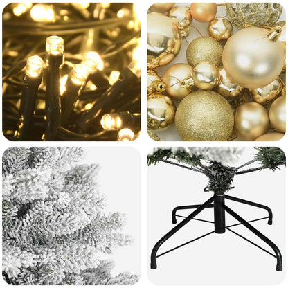 vidaXL Artificial Christmas Tree with Bauble 150 cm 150 LEDs