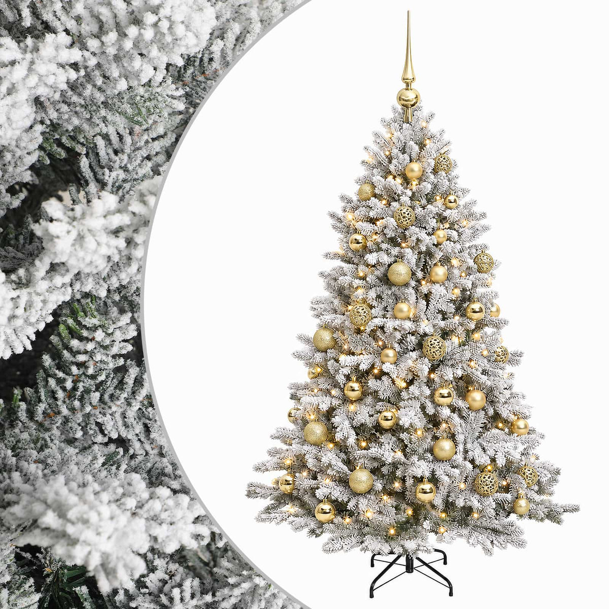 vidaXL Artificial Christmas Tree with Bauble 150 cm 150 LEDs