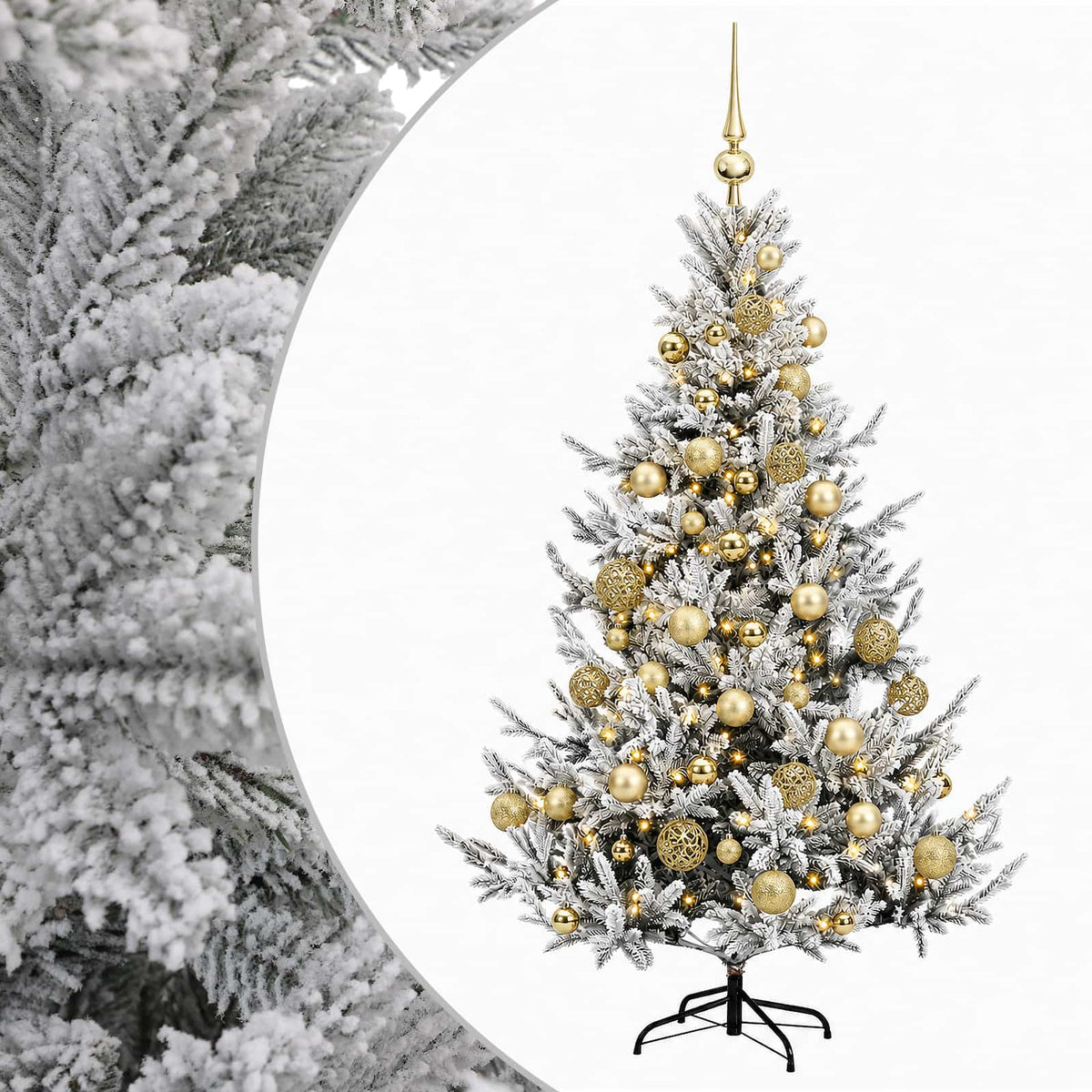 vidaXL Artificial Christmas Tree with Bauble 120 cm 150 LEDs