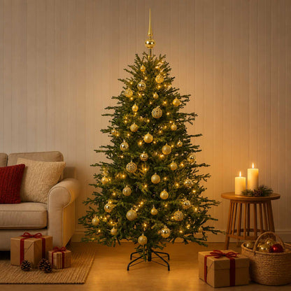 vidaXL Artificial Christmas Tree with Bauble 150 cm 150 LEDs