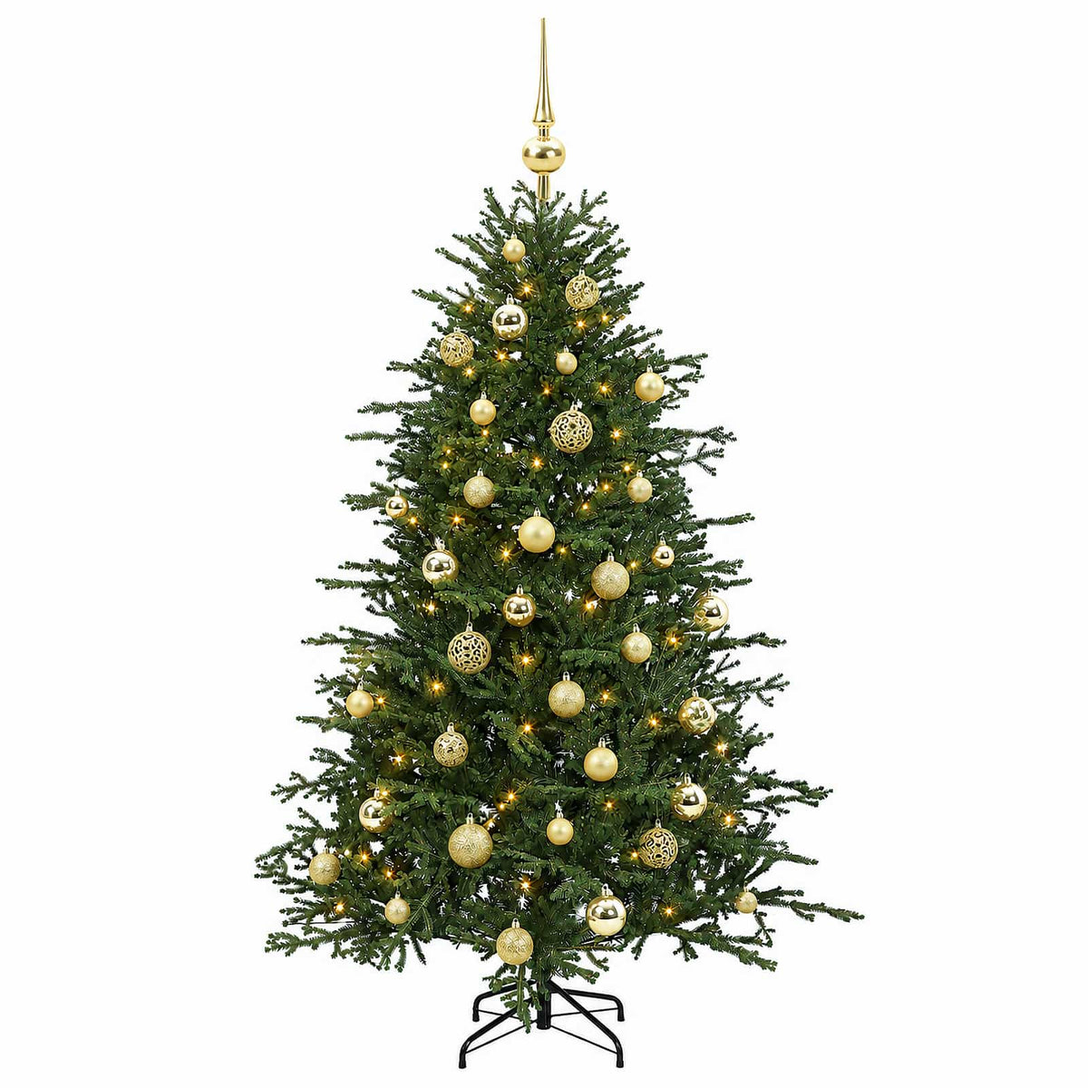 vidaXL Artificial Christmas Tree with Bauble 150 cm 150 LEDs