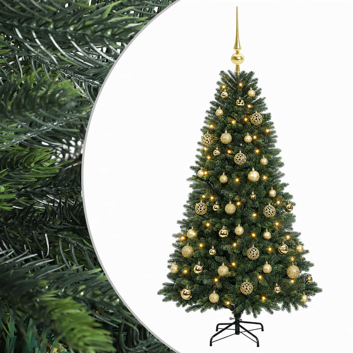 vidaXL Artificial Christmas Tree with Bauble 120 cm 150 LEDs