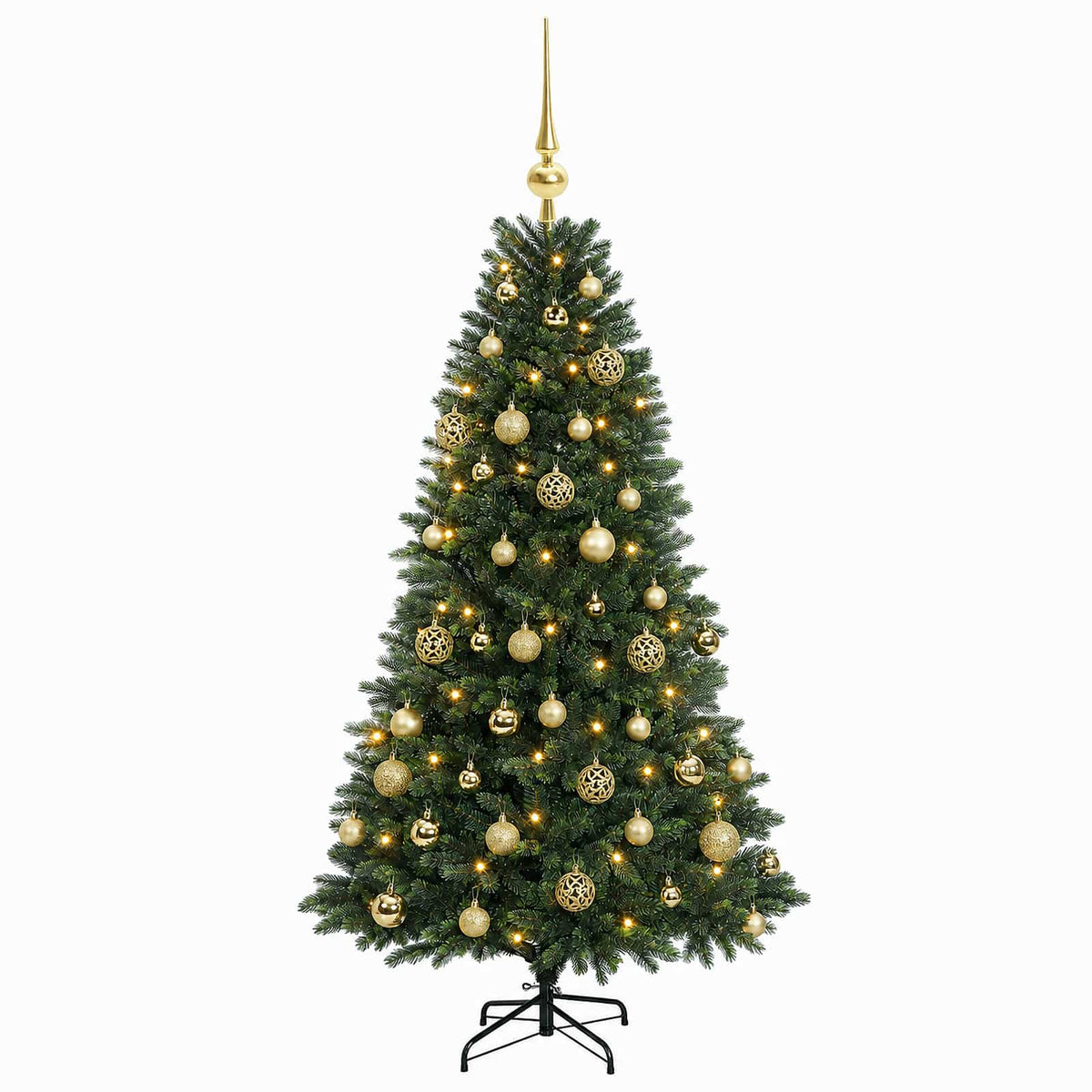 vidaXL Artificial Christmas Tree with Bauble 120 cm 150 LEDs