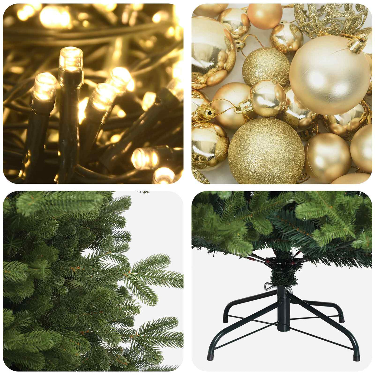 vidaXL Artificial Christmas Tree with Bauble 150 cm 150 LEDs