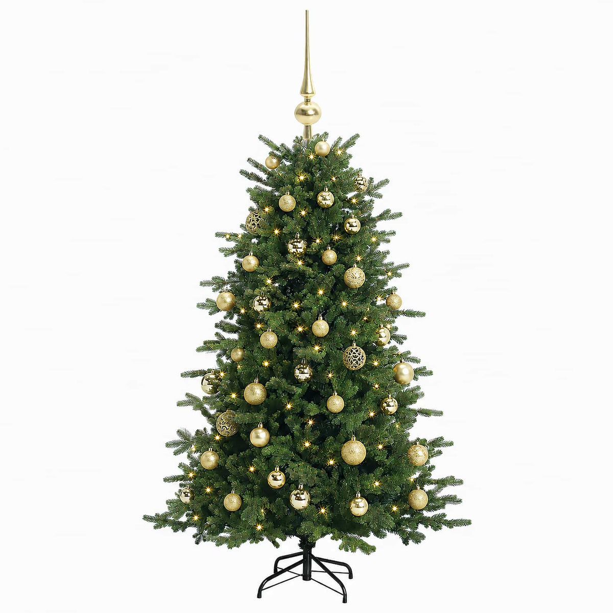 vidaXL Artificial Christmas Tree with Bauble 150 cm 150 LEDs