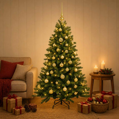 vidaXL Artificial Christmas Tree with Bauble 120 cm 150 LEDs