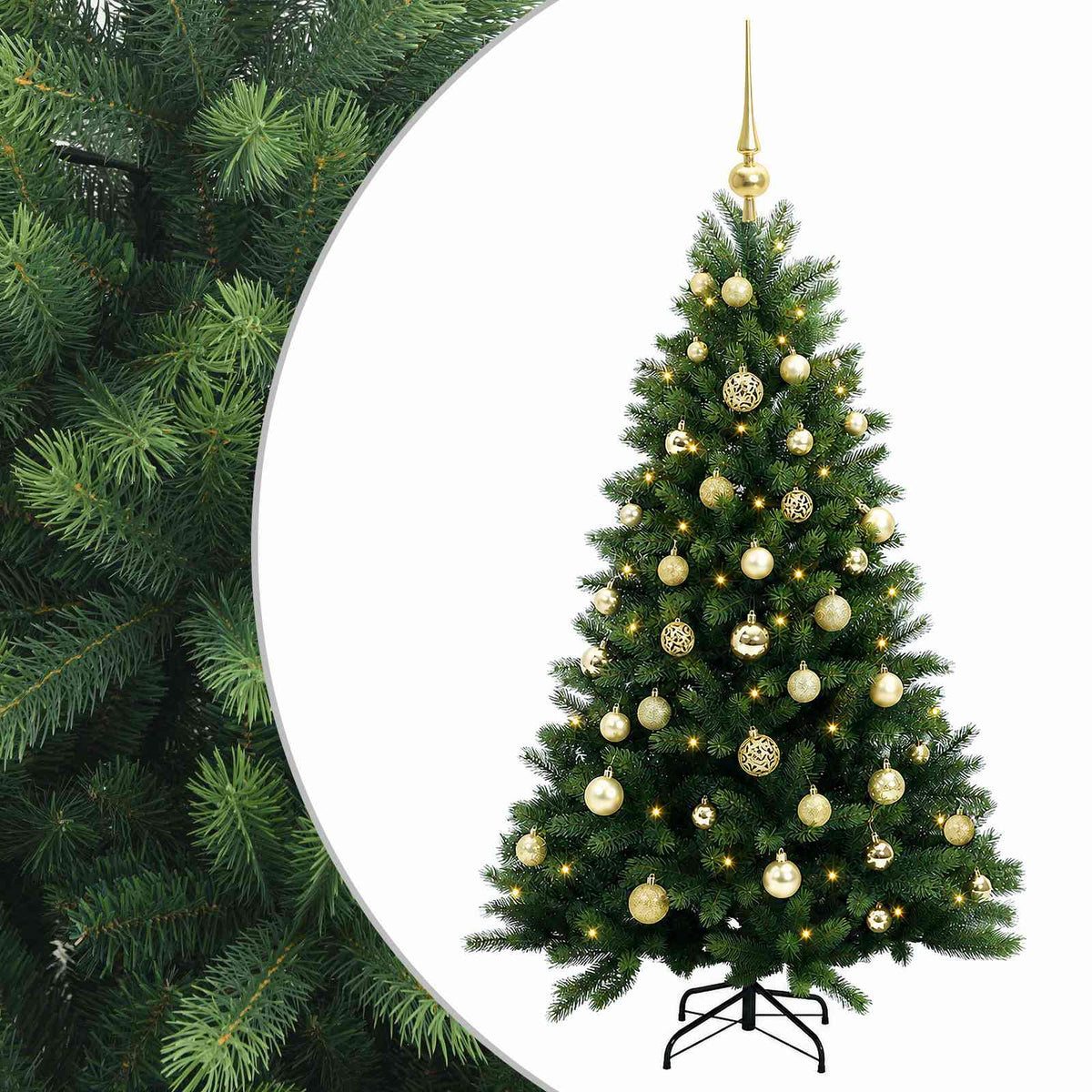vidaXL Artificial Christmas Tree with Bauble 150 cm 150 LEDs