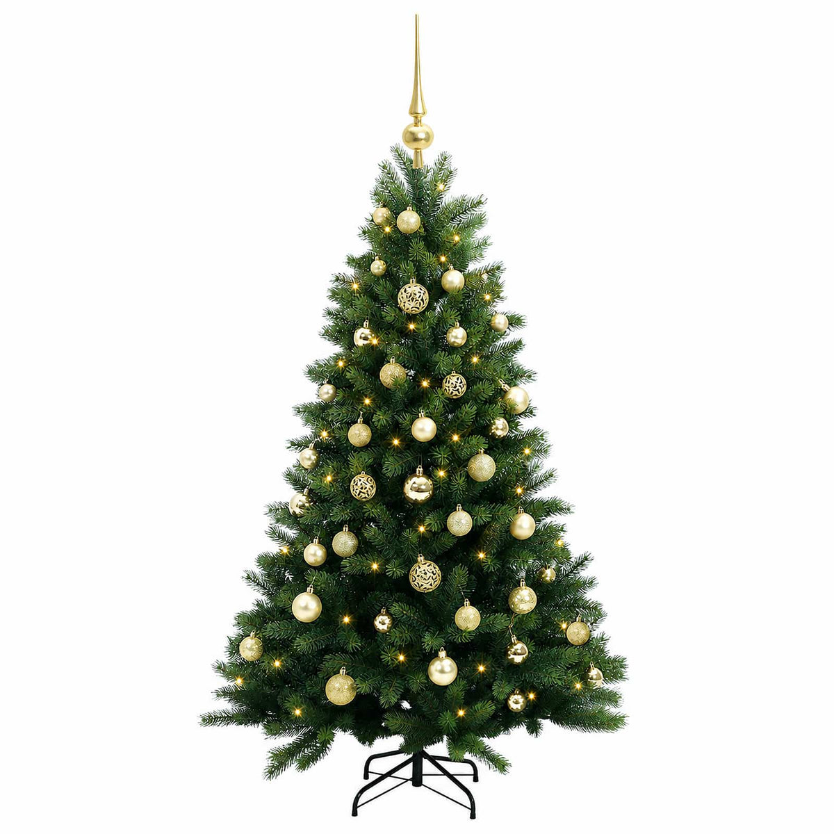 vidaXL Artificial Christmas Tree with Bauble 150 cm 150 LEDs