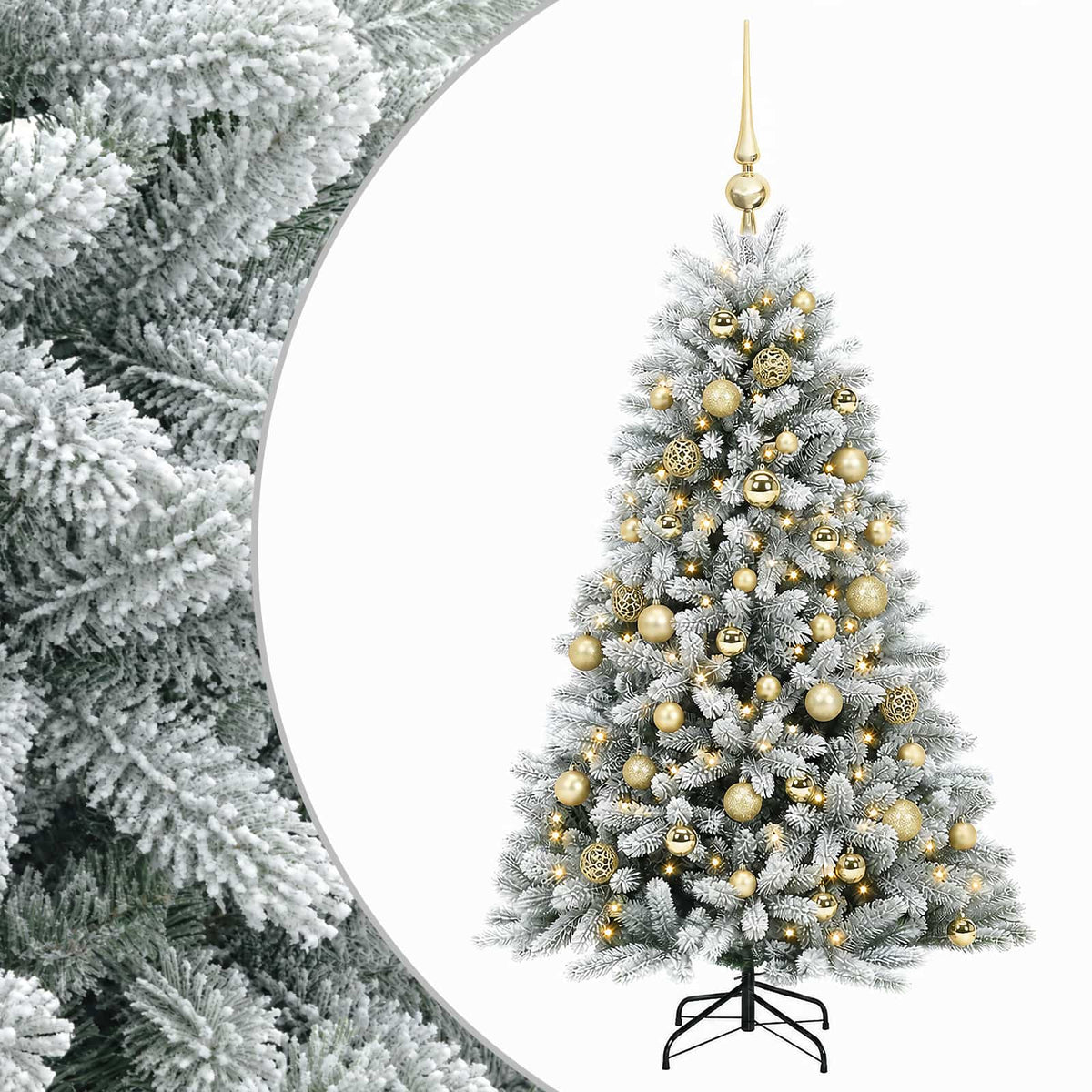 vidaXL Artificial Christmas Tree with Bauble 150 cm 150 LEDs