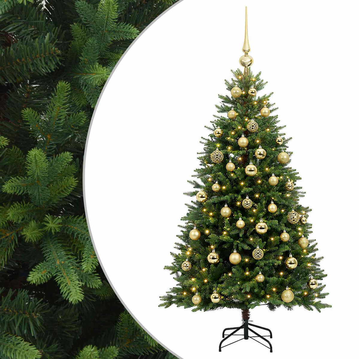 vidaXL Artificial Christmas Tree with Bauble 120 cm 150 LEDs