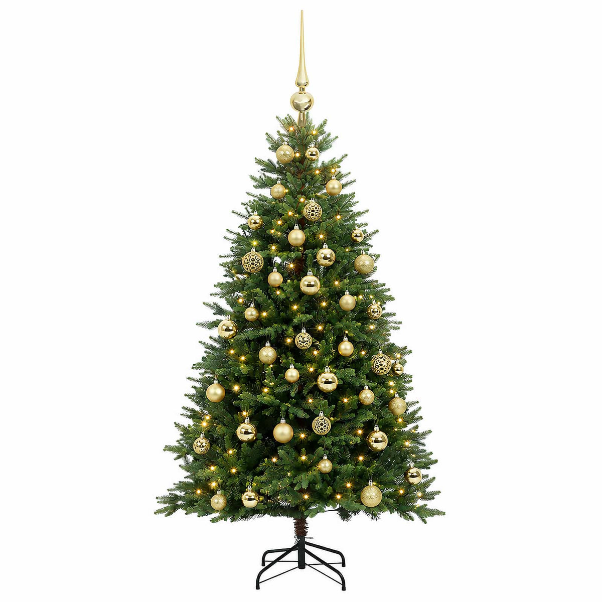 vidaXL Artificial Christmas Tree with Bauble 120 cm 150 LEDs
