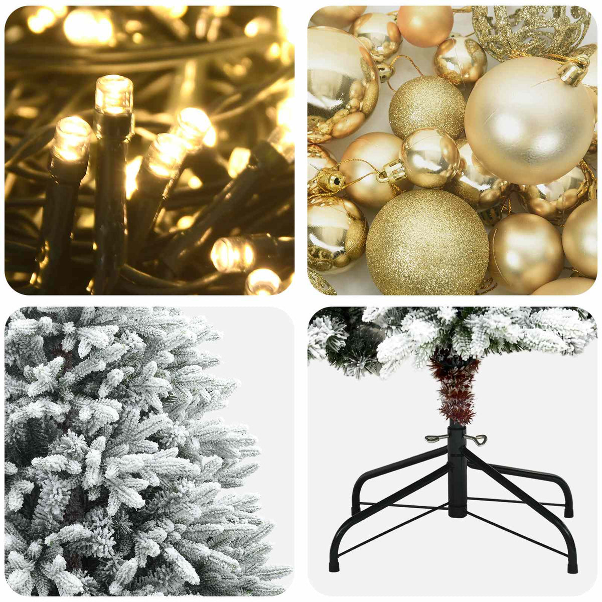 vidaXL Artificial Christmas Tree with Bauble 150 cm 150 LEDs