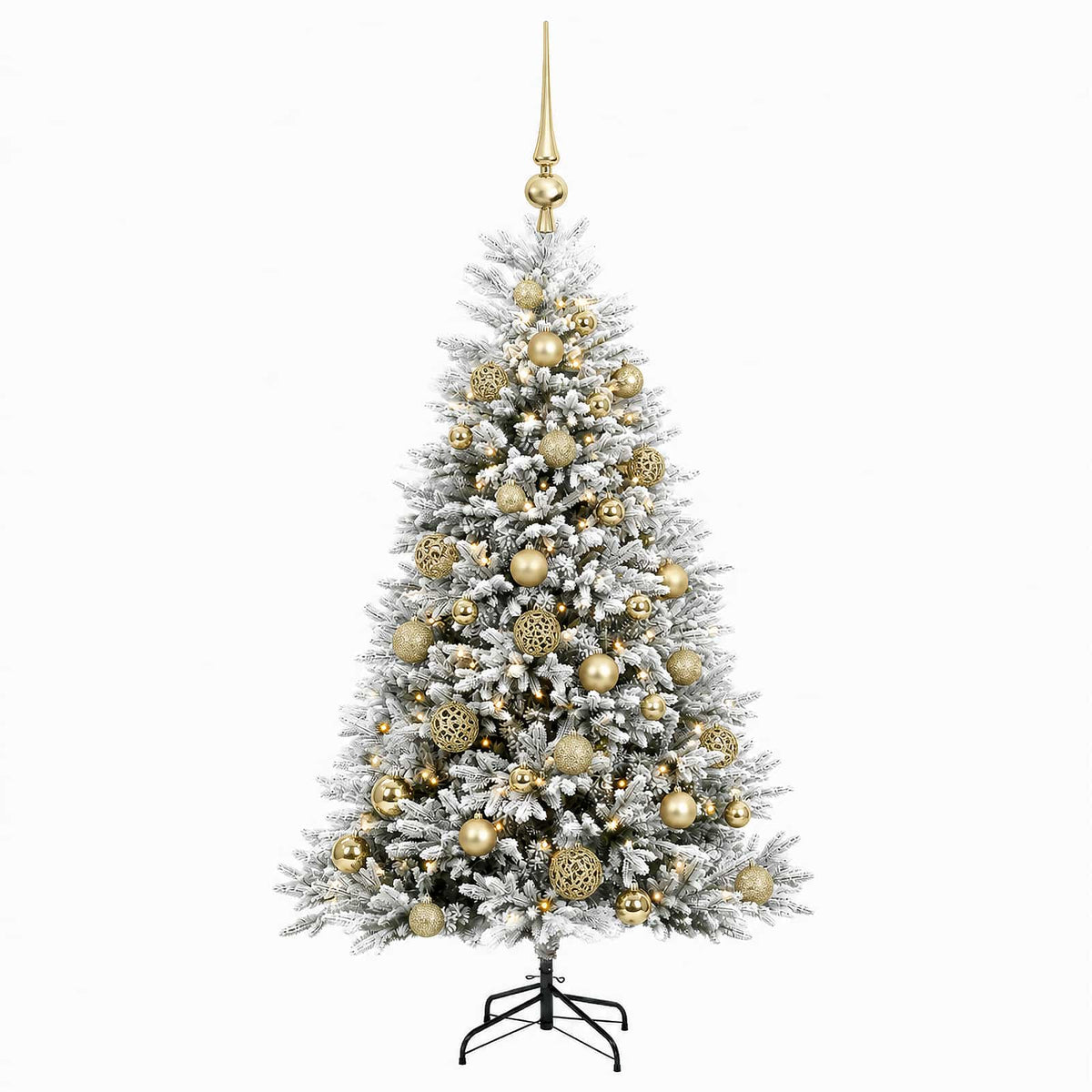 vidaXL Artificial Christmas Tree with Bauble 150 cm 150 LEDs