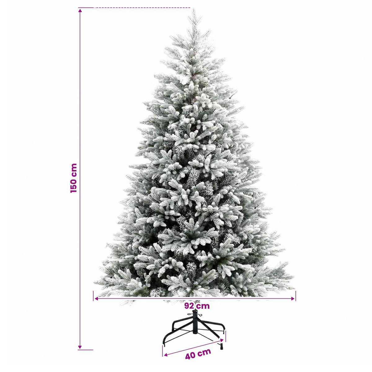 vidaXL Artificial Christmas Tree with Bauble 150 cm 150 LEDs