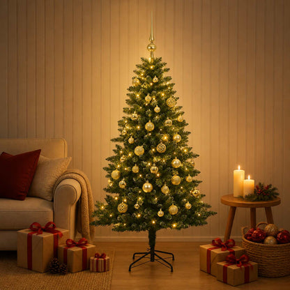vidaXL Artificial Christmas Tree with Bauble 150 cm 150 LEDs