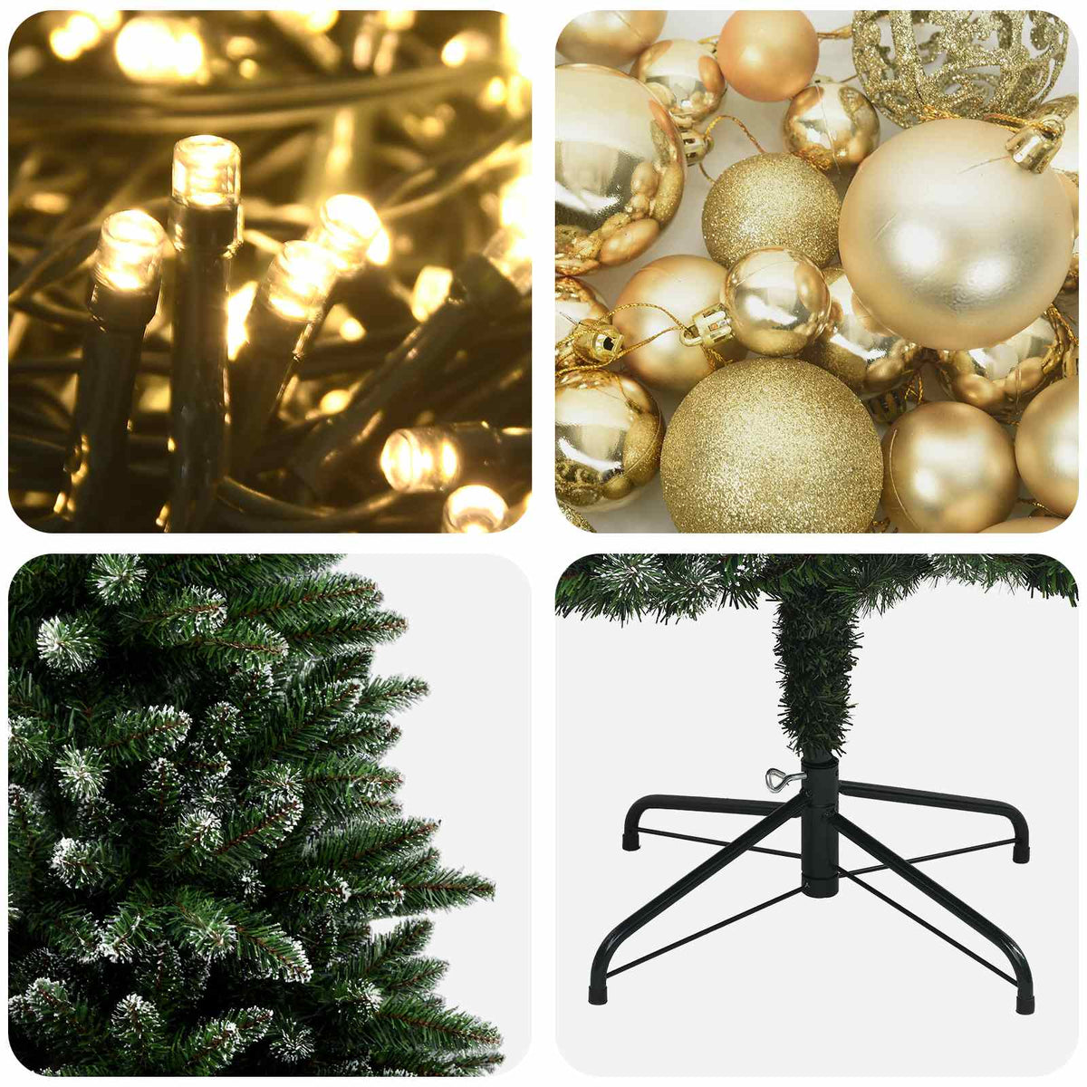 vidaXL Artificial Christmas Tree with Bauble 150 cm 150 LEDs
