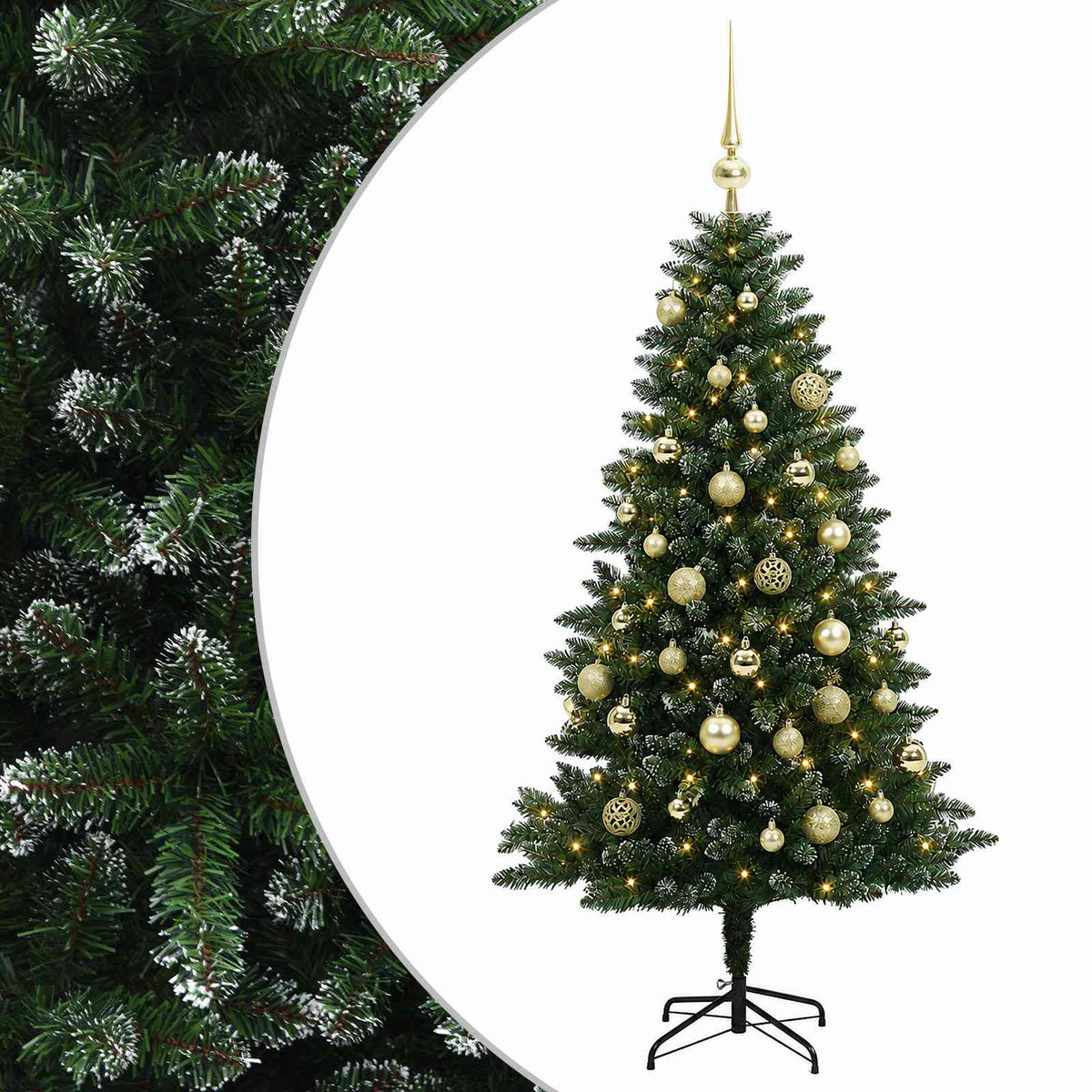 vidaXL Artificial Christmas Tree with Bauble 150 cm 150 LEDs