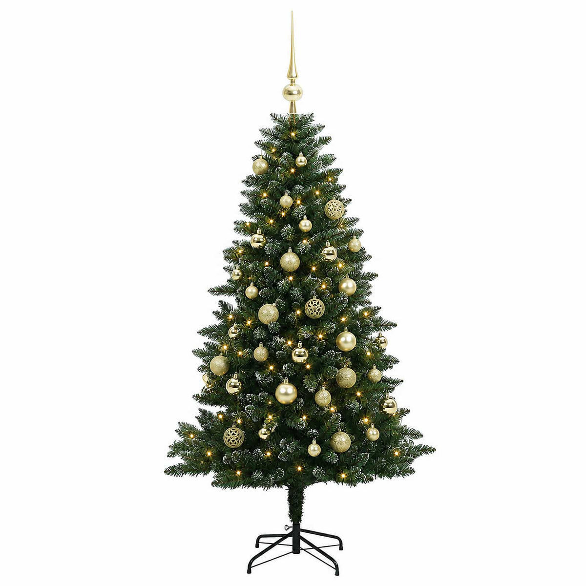 vidaXL Artificial Christmas Tree with Bauble 150 cm 150 LEDs