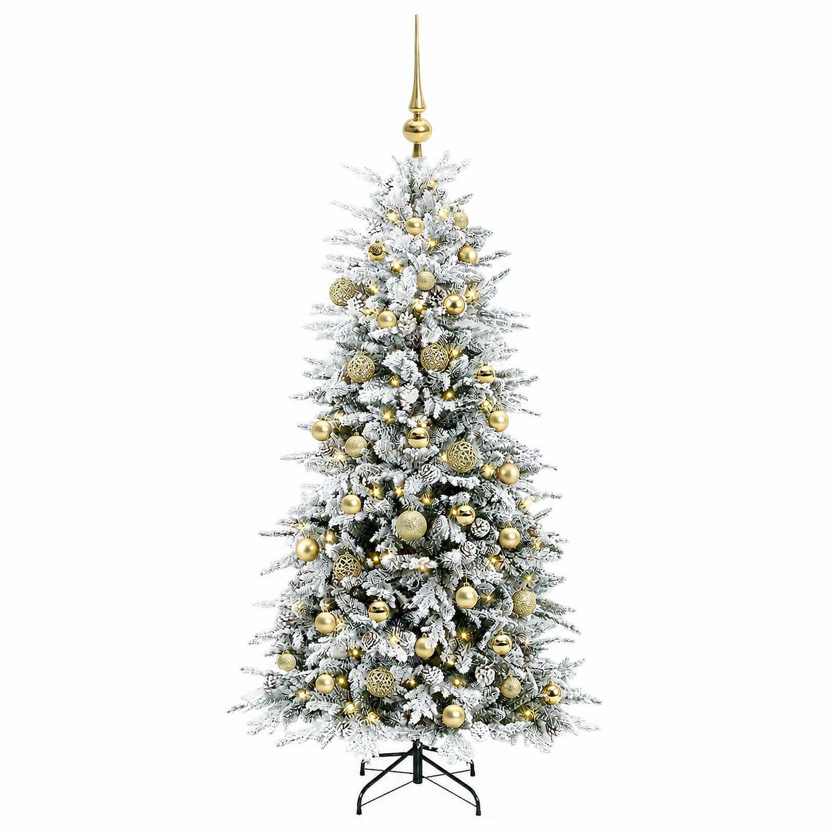 vidaXL Artificial Hinged Christmas Tree 120 cm 150 LEDs Warm White