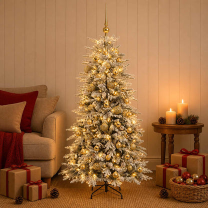 vidaXL Artificial Hinged Christmas Tree 120 cm 150 LEDs Warm White