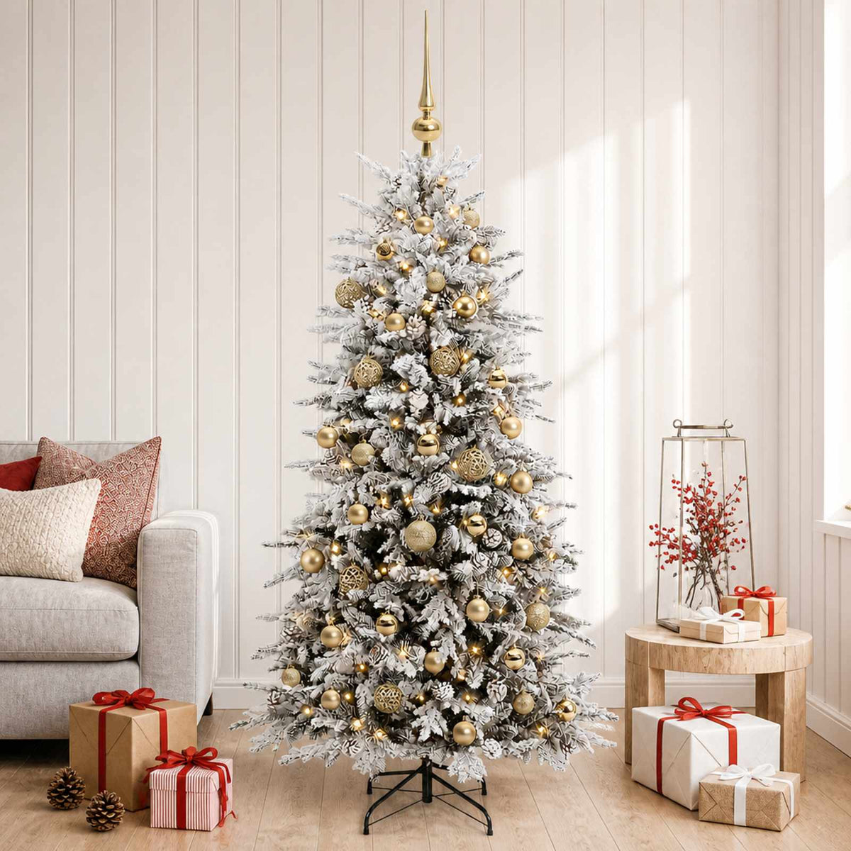 vidaXL Artificial Hinged Christmas Tree 120 cm 150 LEDs Warm White