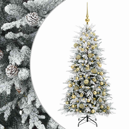 vidaXL Artificial Hinged Christmas Tree 150 cm 150 LEDs Warm White