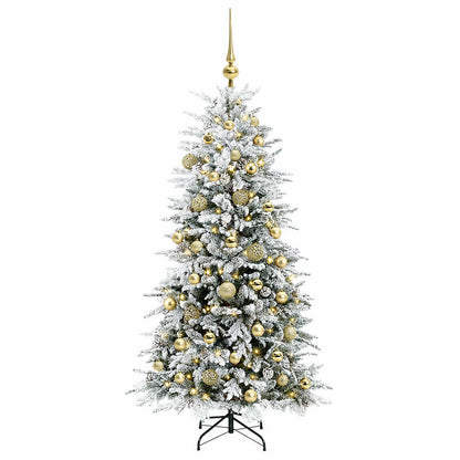 vidaXL Artificial Hinged Christmas Tree 150 cm 150 LEDs Warm White