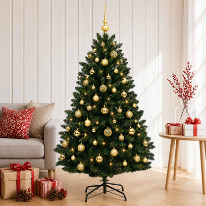vidaXL Artificial Christmas Tree Dark Green with Bauble 180 cm