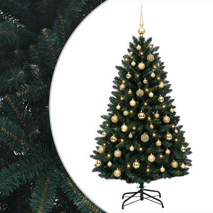 vidaXL Artificial Christmas Tree Dark Green with Baubles 120 cm