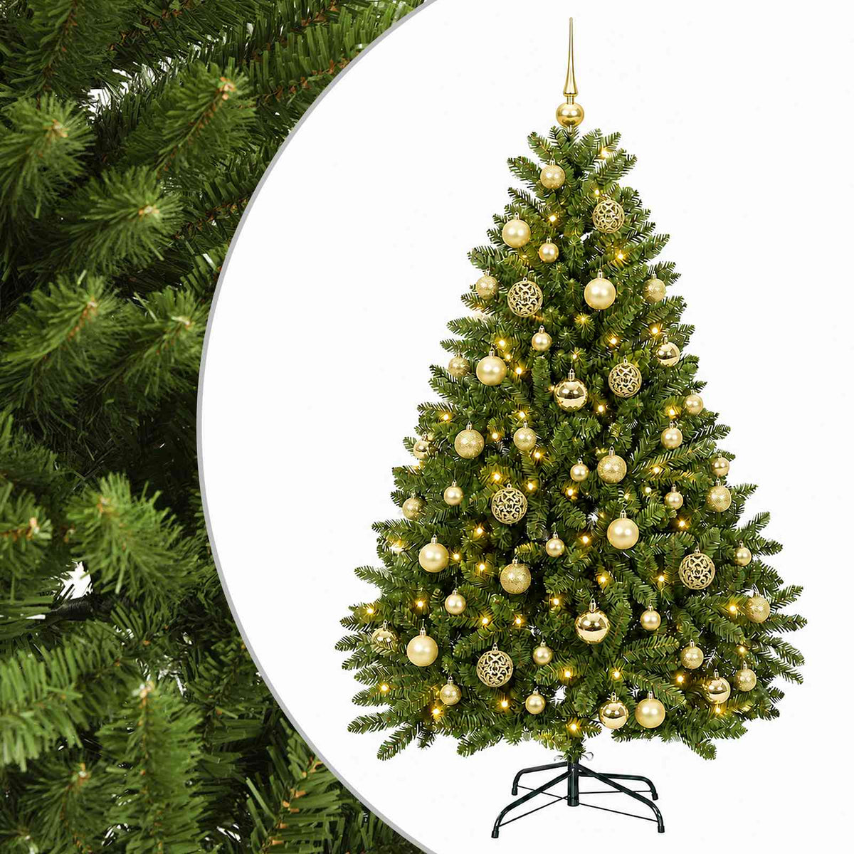 vidaXL Artificial Christmas Tree Light Green with Bauble 120 cm