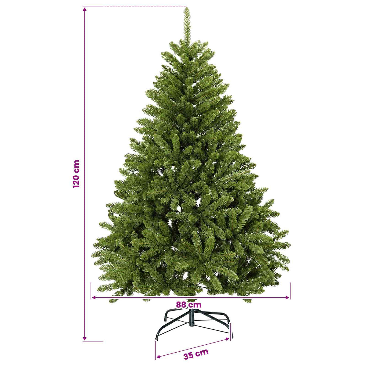 vidaXL Artificial Christmas Tree Light Green with Bauble 120 cm