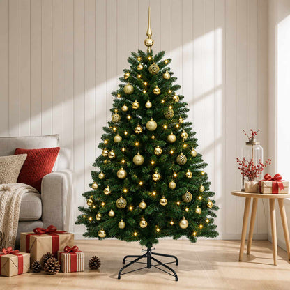 vidaXL Artificial Christmas Tree Mid-green with Ornament 120 cm