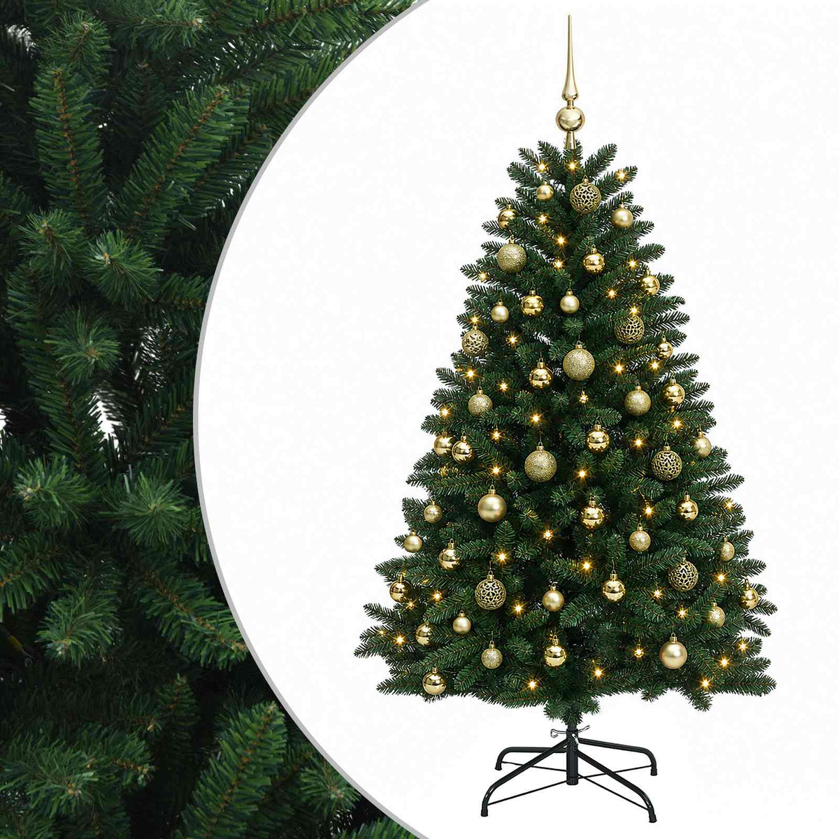 vidaXL Artificial Christmas Tree Mid-green with Ornament 120 cm